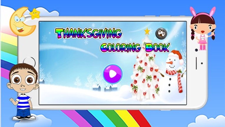 Happy Thanksgiving Greeting Coloring Book - Learn to Painting Cartoon Character For Kids screenshot