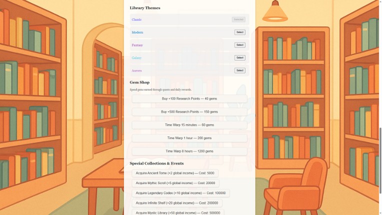 Idle Library screenshot