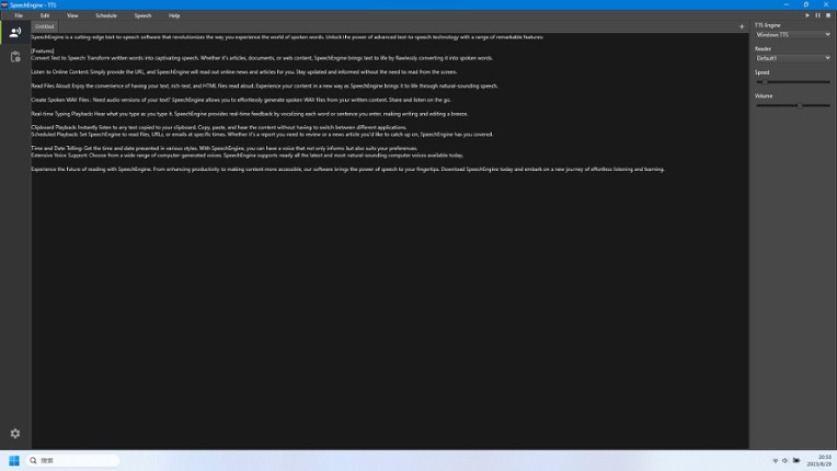 Speech Engine screenshot