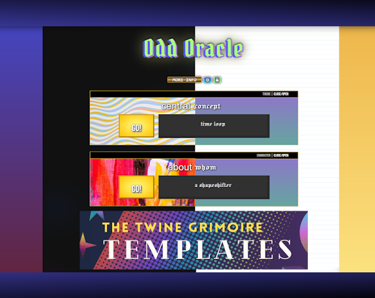 Odd Oracle ✦ A Twine Template Game Cover