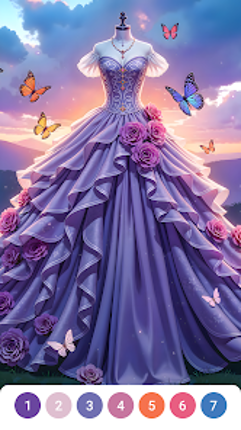 Dress Gown Color by Numbers Image