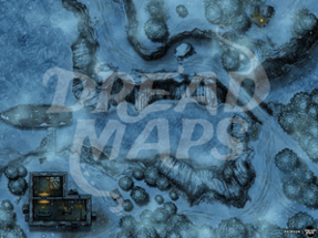 Frosty Lake Cabin TTRPG Battlemap Image