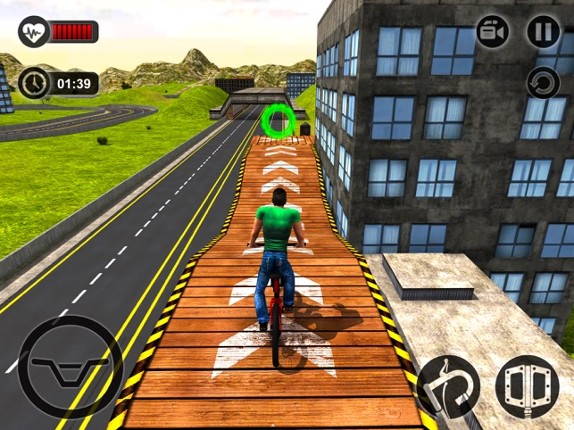 Rooftop BMX Bicycle Stunt Rider - Cycle Simulation screenshot
