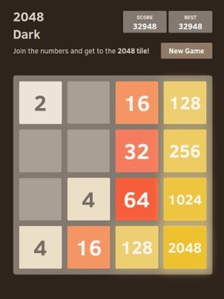 2048 dark mode screenshot