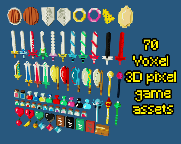 Games like 70 Voxel pixel art RPG game assets 3D