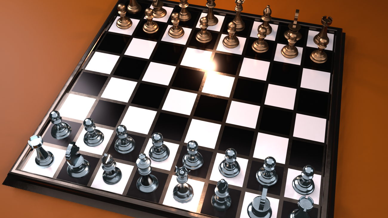 Games like 3D metal complete chess set model