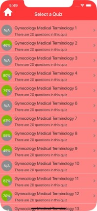 Gynaecology Medical Terms Quiz screenshot