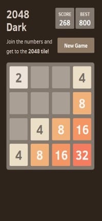 2048 dark mode screenshot