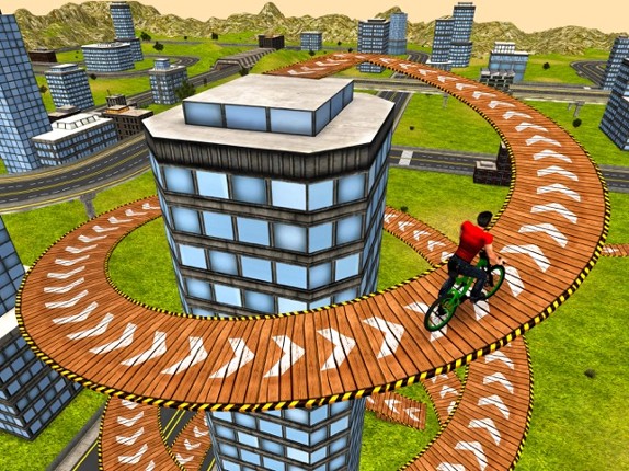 Rooftop BMX Bicycle Stunt Rider - Cycle Simulation screenshot