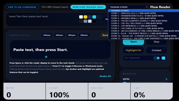 Flow Reader — Speed Reading Trainer screenshot