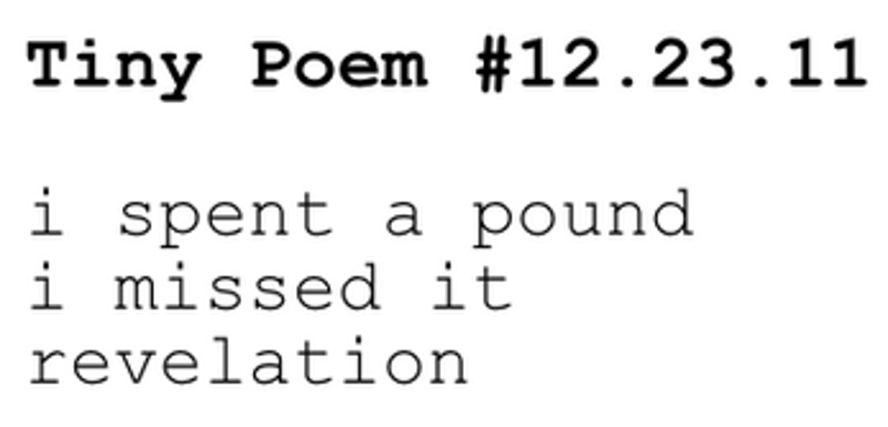 a trillion / quite tiny / little poems screenshot