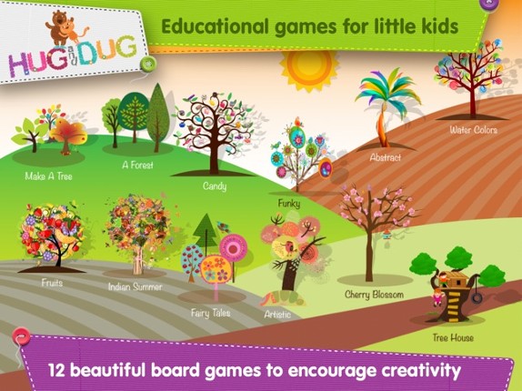 HugDug Trees - Kids make trees & forests with amazing stickers art screenshot