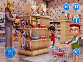 Family Shopping Supermarket 3D Image