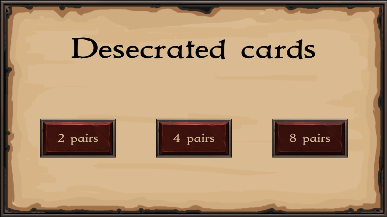 Games like Desecrated cards