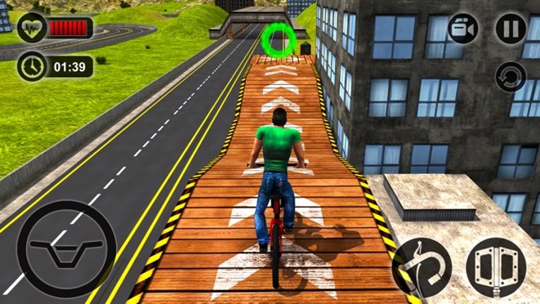 Rooftop BMX Bicycle Stunt Rider - Cycle Simulation screenshot