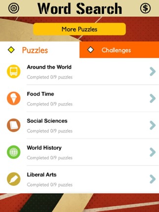 Word Search Look for the Words Puzzle Game Image
