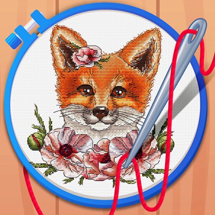 Cross Stitch Coloring Art Image
