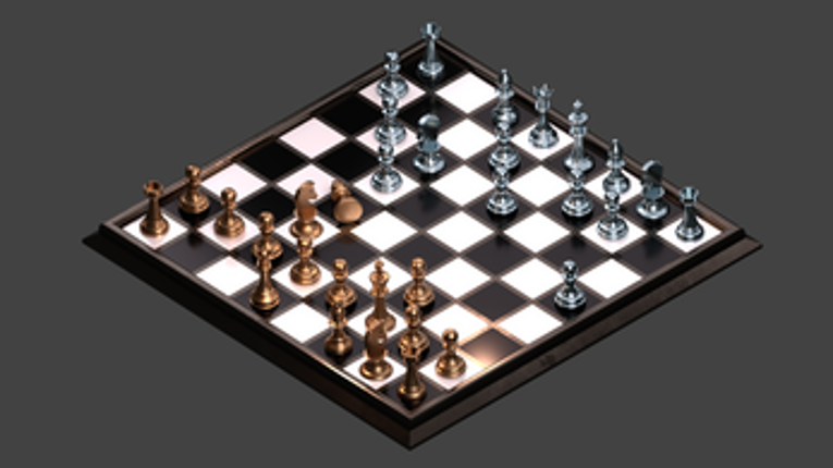 3D metal complete chess set model Image