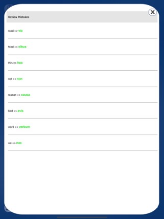 Latin Vocabulary Quiz screenshot