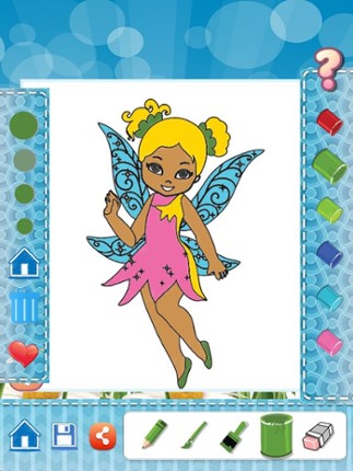 My Little Angle Fairy Tales Drawing Coloring Book - cute caricature art ideas pages for kids screenshot