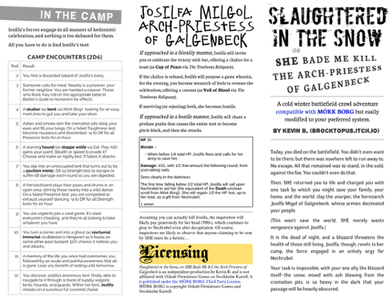 Slaughtered in the Snow, or, SHE Bade Me Kill the Arch-Priestess of Galgenbeck Image