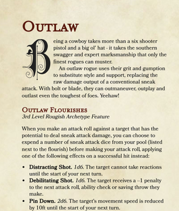 Rogue Subclass - The Outlaw (D&D 5e) Image
