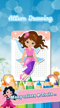 My Little Angle Fairy Tales Drawing Coloring Book - cute caricature art ideas pages for kids screenshot