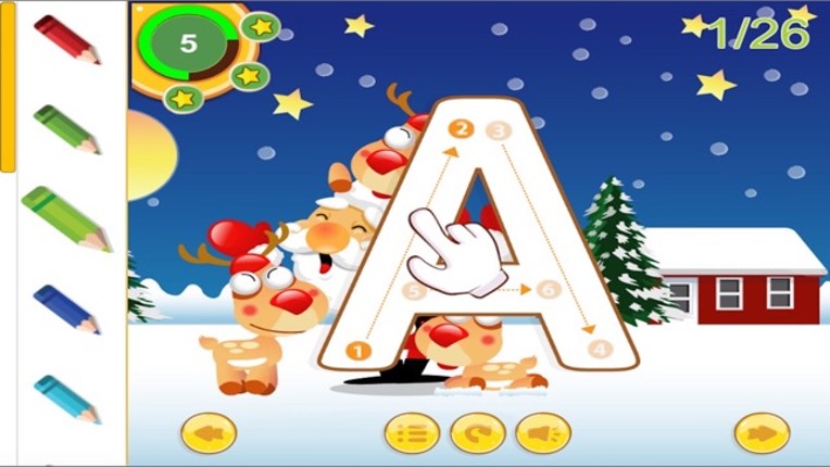 ABC Alphabet Tracer Santa Claus song game for baby screenshot