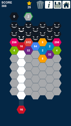 2048 Hexa Monsters Attack: Shoot n Merge Numbers Image