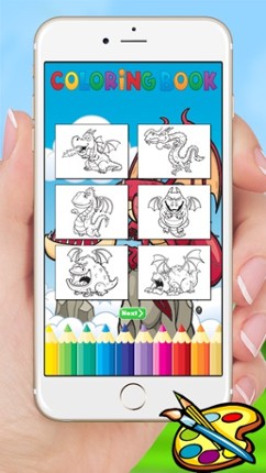 Dragon Dinosaur Coloring Book - Drawing for kids free games Image