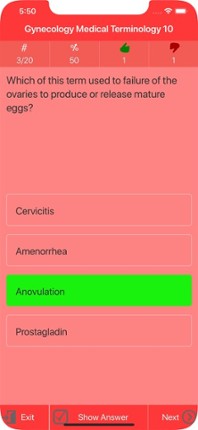 Gynaecology Medical Terms Quiz screenshot