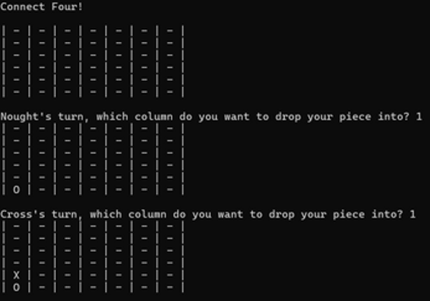 Connect Four (C++ Console) screenshot