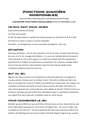 [FONCTIONS AVANCÉES INDISPONIBLES] Image