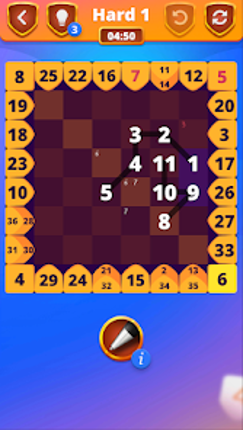 Number Sequence 1-to-25 Puzzle screenshot