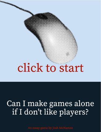 "Can I make games alone if I don't like players?" Image