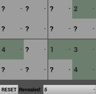 Games like MiniSudok4x4