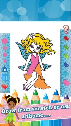 My Little Angle Fairy Tales Drawing Coloring Book - cute caricature art ideas pages for kids screenshot