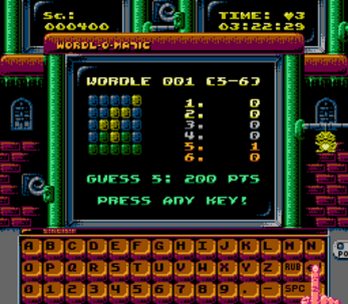 Wordle NES screenshot