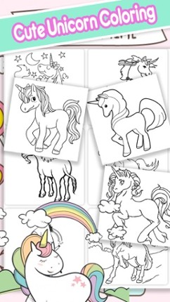 Cute My Little Unicorn House Coloring Book screenshot