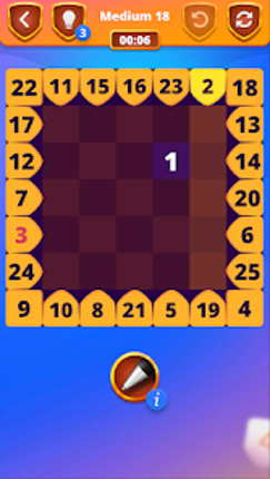 Number Sequence 1-to-25 Puzzle screenshot