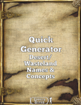 Quick Generator Desert/Wastelands Names & Concepts Image