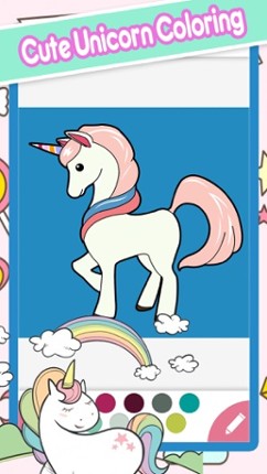 Cute My Little Unicorn House Coloring Book Image