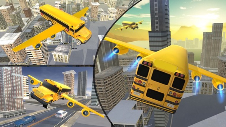 Flying School bus simulator 3D free - school kids Image