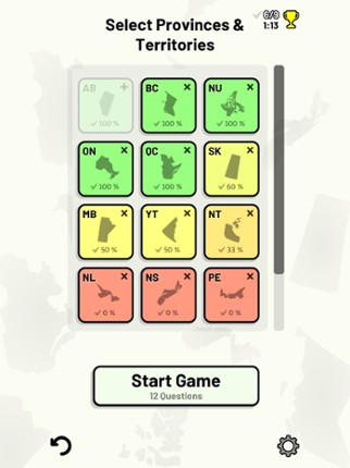 Canadian Provinces &amp; Ter. Quiz screenshot