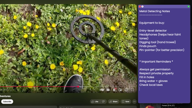 Plain Text Sticky Notes screenshot