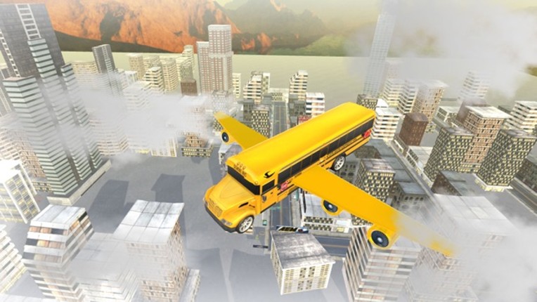 Flying School bus simulator 3D free - school kids Image