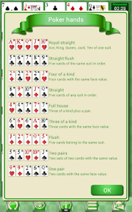 Poker Solitaire card game. Image