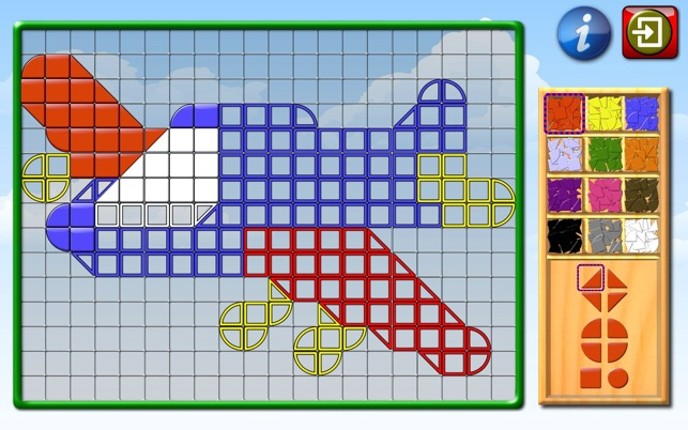 Kids Mosaic Art Shape and Color Picture Puzzles Image