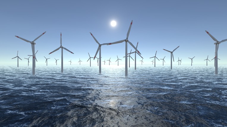 Wind Turbines Ocean Meditation screenshot