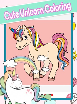 Cute My Little Unicorn House Coloring Book Image
